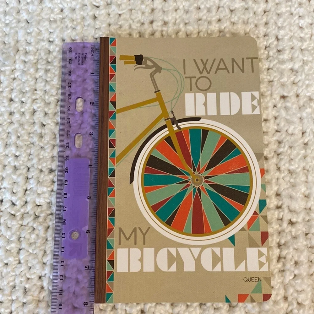 NEW I Want to Ride My Bicycle Stationery Lined Journal 128 pages